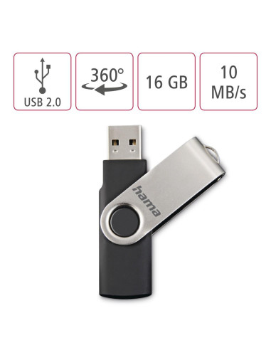 USB памет Rotate, 16GB, HAMA-94175