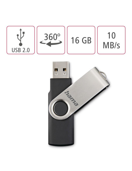 USB памет Rotate, 16GB, HAMA-94175
