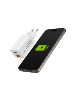 HAMA Бързо мини зарядно, 45 W, 1x USB-C - 1x USB-A, PD, бяло 2