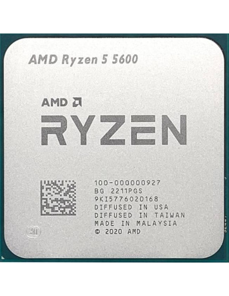Процесор AMD Ryzen 5 5600, AM4 Socket, 6 Cores, 3.5GHz, 35MB Cache, 65W, Tray