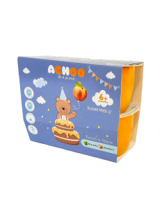 Achoo Бебешко Пюре ябълка и праскова 6м. 4х100г