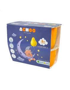 Achoo Пюре ябълка и круша 6м. 4х100г