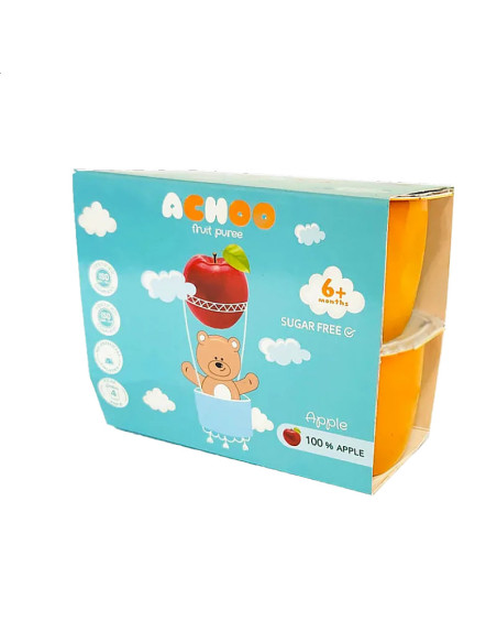 Achoo Пюре ябълка 6м. 4х100г