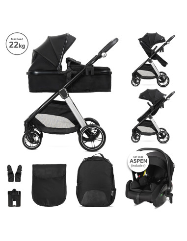 Д.КОЛИЧКА ASPEN BLACK 3в1 до 22кг с трансформираща