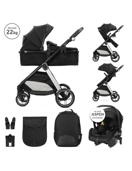 Д.КОЛИЧКА ASPEN BLACK 3в1 до 22кг с трансформираща