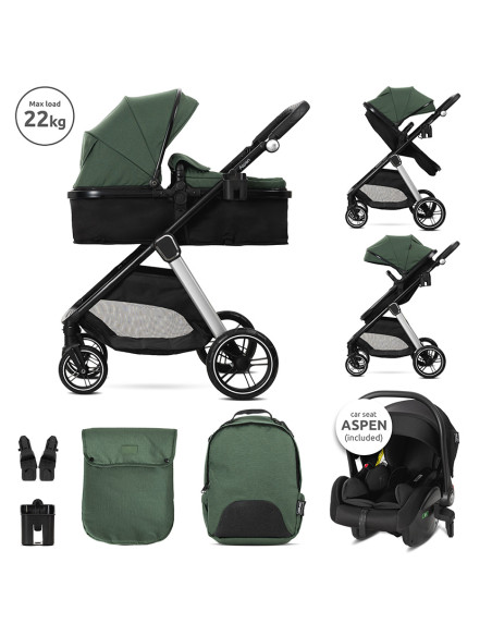 Д.КОЛИЧКА ASPEN GREEN 3в1 до 22кг с трансформираща