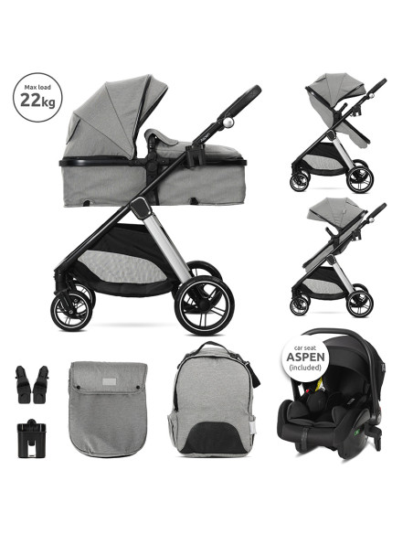 Д.КОЛИЧКА ASPEN GREY 3в1 до 22кг с трансформираща