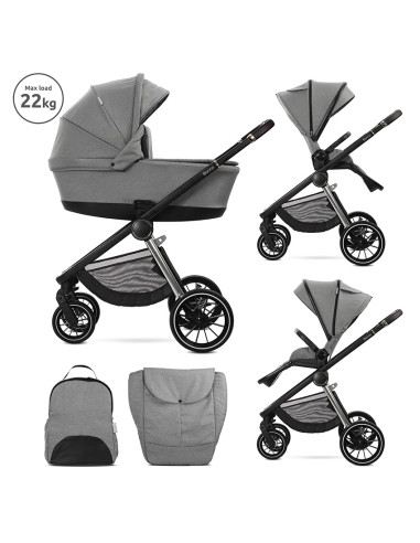 Д.КОЛИЧКА BIANCA GREY 2 В 1 до 22кг + АДАПТОРИ