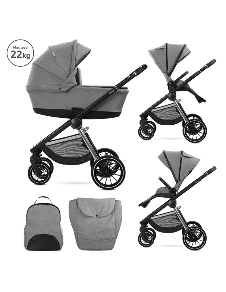 Д.КОЛИЧКА BIANCA GREY 2 В 1 до 22кг + АДАПТОРИ