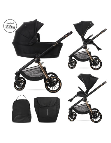 Д.КОЛИЧКА BIANCA BLACK 2 В 1 до 22кг + АДАПТОРИ