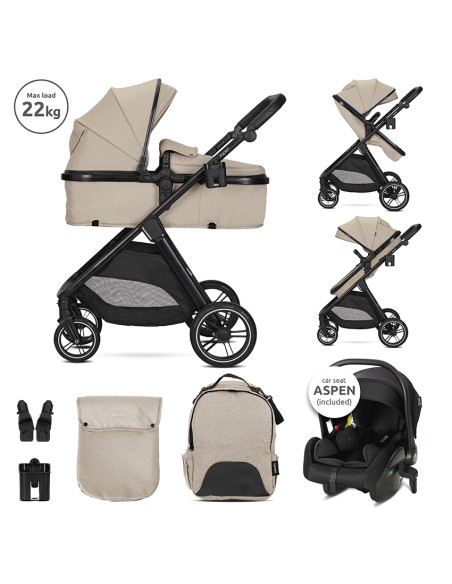 Д.КОЛИЧКА ASPEN CAPPUCCINO 3в1 до 22кг с трансформ