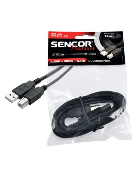 Кабел Sencor SCO 511-015 USB-A/M - B/M 1.5m