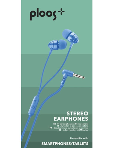 Слушалки Ploos PL 3.5 мм тапи с микрофон сини