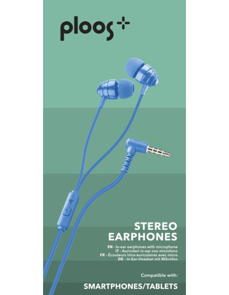 Слушалки Ploos PL 3.5 мм тапи с микрофон сини