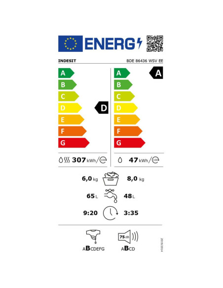 Пералня със сушилня Indesit BDE-86436 WSV EE