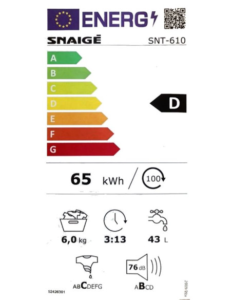 Пералня Snaige SNT-610