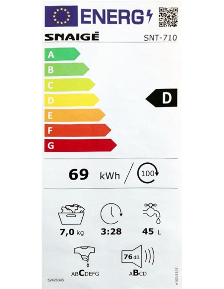 Пералня Snaige SNT-710
