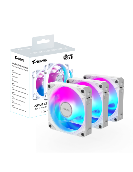 Комплект вентилатори GIGABYTE AORUS EZ CHAIN 120 ICE 3-Pack ARGB