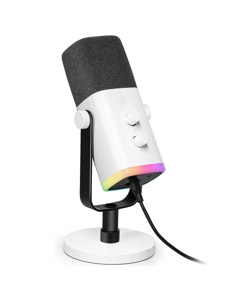 Настолен микрофон FIFINE AM8 Dynamic RGB XLR/USB - White