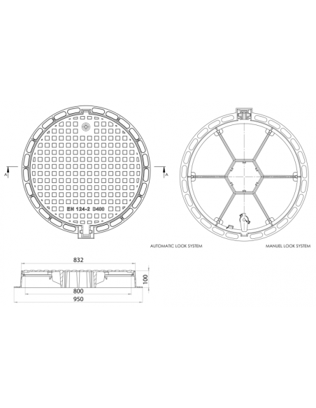 Чугунен капак Ф800 D400 /P/