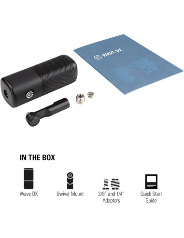 Динамичен XLR Микрофон Elgato Wave DX, Черен