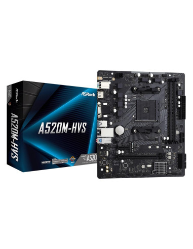 Дънна платка ASRock A520M-HVS, Socket AM4, mATX