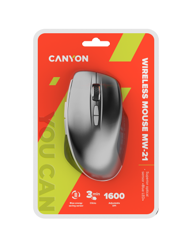 CANYON mouse MW-21 BlueLED 7buttons Wireless Dark Grey