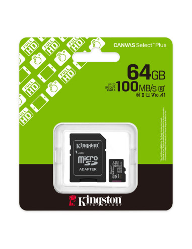 Карта памет Kingston Canvas Select plus microSDXC 64GB A1,Class 10
