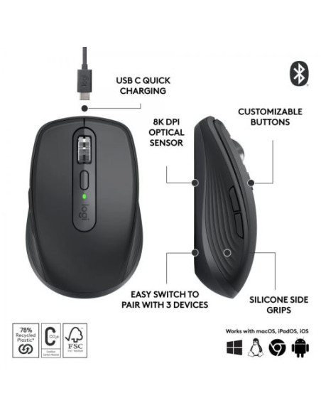 Безжична лазерна мишка LOGITECH MX Anywhere 3S