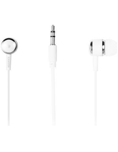 CANYON Stereo earphones with microphone, White