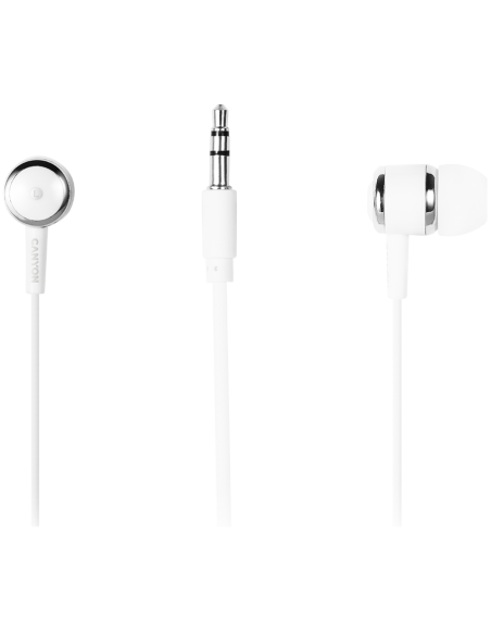 CANYON Stereo earphones with microphone, White