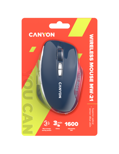 CANYON mouse MW-21 BlueLED 7buttons Wireless Blue