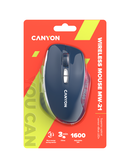 CANYON mouse MW-21 BlueLED 7buttons Wireless Blue