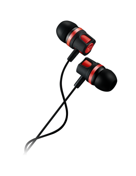 CANYON Stereo earphones with microphone, 1.2M, red