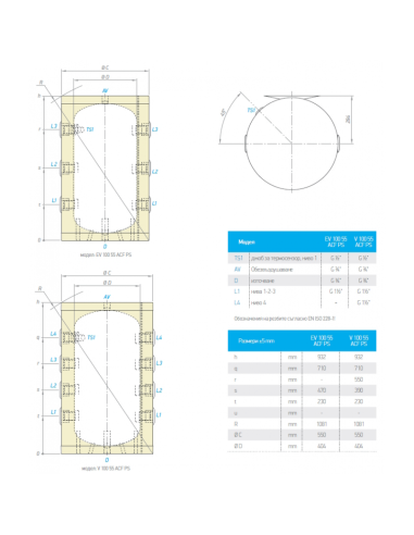 Буферен съд TESY „Анти Конденз“ 100л., неемайлиран, стенен/подов монтаж, бял