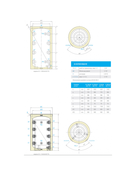 Буферен съд TESY „Анти Конденз“ 160л., емайлиран, подов монтаж