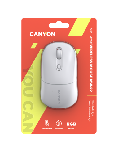 CANYON mouse MW-22 2in1 BT/ Wireless Snow White