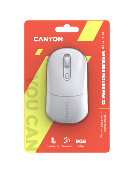 CANYON mouse MW-22 2in1 BT/ Wireless Snow White