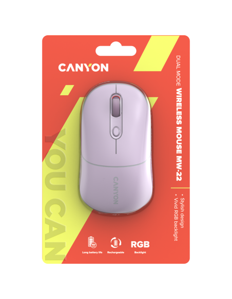 CANYON mouse MW-22 2in1 BT/ Wireless Pearl Rose