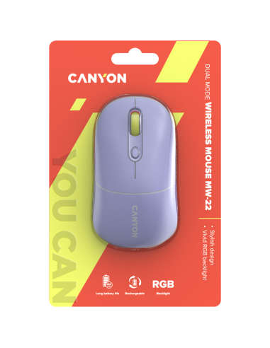 CANYON mouse MW-22 2in1 BT/ Wireless Lavender