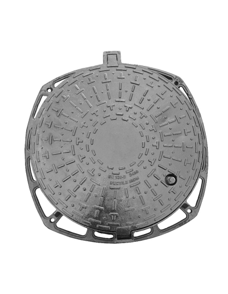 Чугунен капак Ф600 D400 H100 плътен със заключване