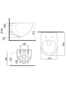 Висяща тоалетна Fluenta Rimless с капак Slim 2