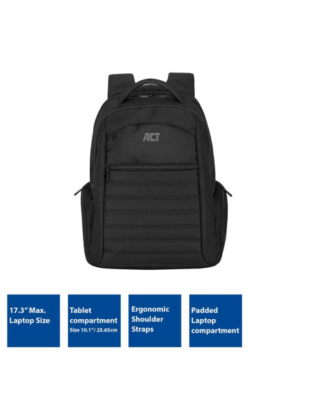 Раница за лаптоп ACT AC8535, до 17.3 inch, Черна