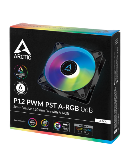 Вентилатор ARCTIC P12 Black, A-RGB, 120mm