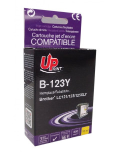 Мастилница UPRINT LC121/123/127 BROTHER, Yellow
