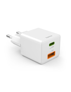 HAMA Бързо мини Gan зарядно, 30 W, 1x USB-C, 1x USB-A, PD, бял 2