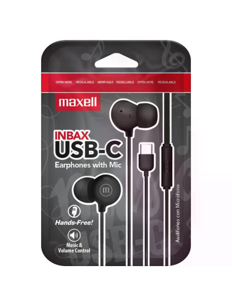 Слушалки тапи с микрофон MAXELL IN-BAX, USB-C