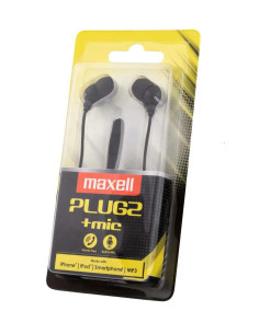 Слушалки  с микрофон MAXELL PLUGZ черна 2