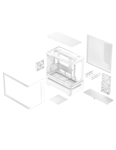 Кутия ASUS Prime AP202 ARGB mATX + 3 ARGB Вентилатора - White