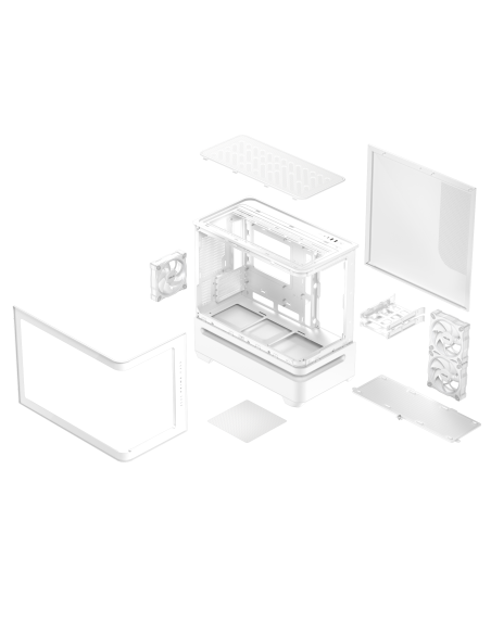 Кутия ASUS Prime AP202 ARGB mATX + 3 ARGB Вентилатора - White